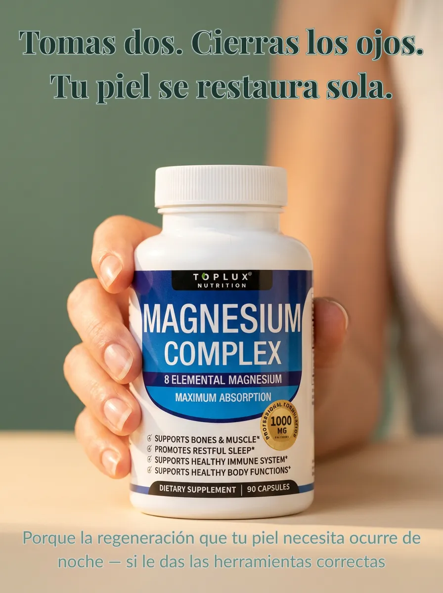 Tomas dos capsulas, cierras los ojos — tu piel se restaura sola