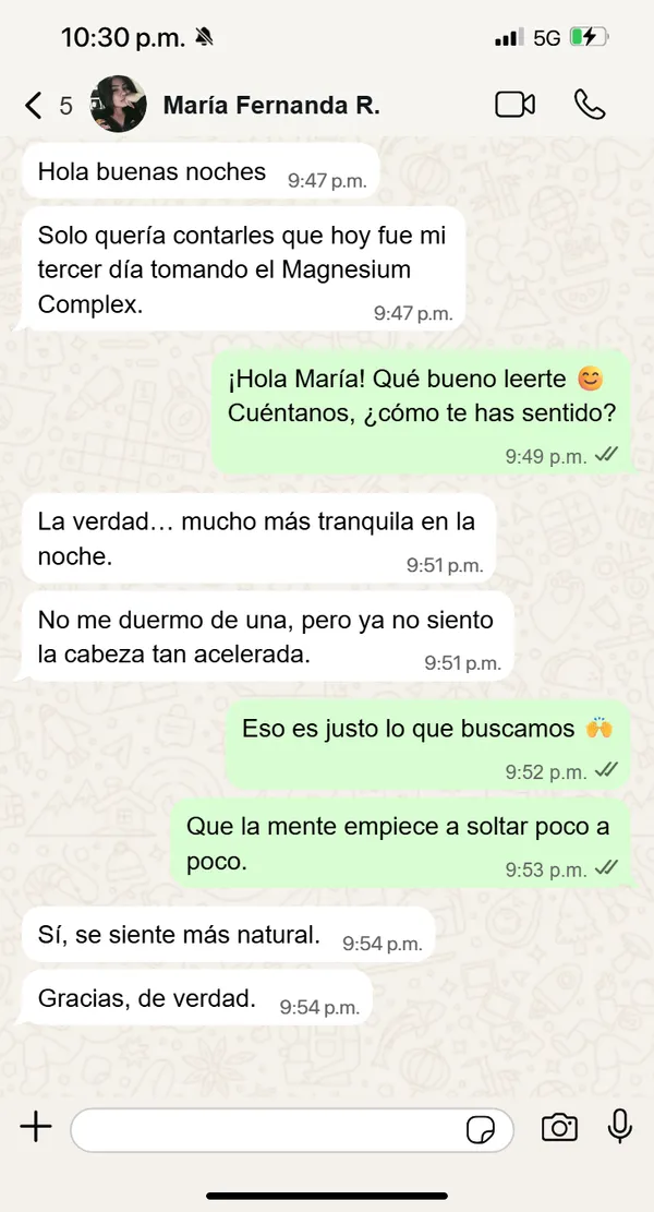 Testimonio real de clienta 1