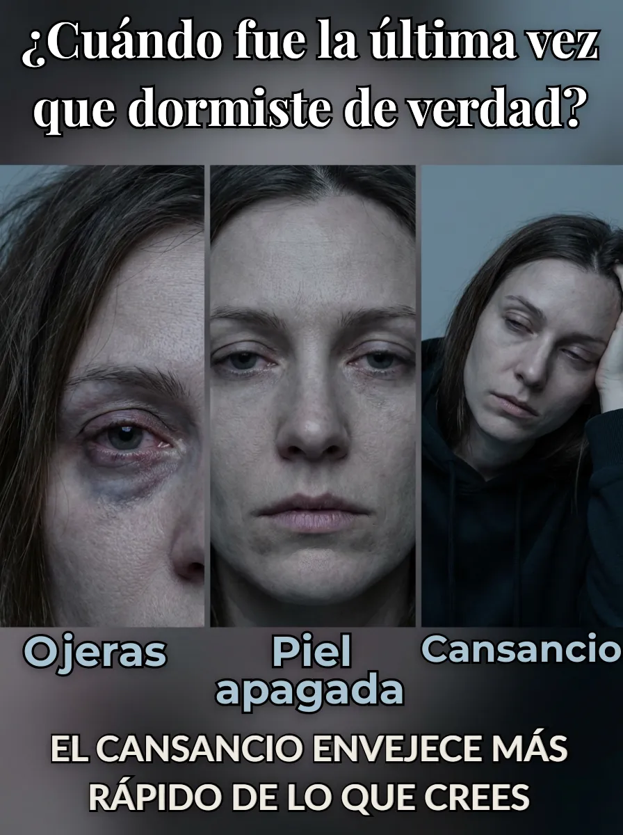 Signos de envejecimiento por mal sueño — ojeras, cansancio, piel apagada